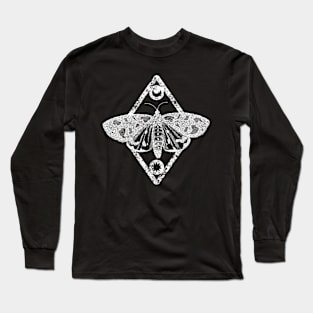 Moth Butterfly sun moon Mystical Nature Design Long Sleeve T-Shirt